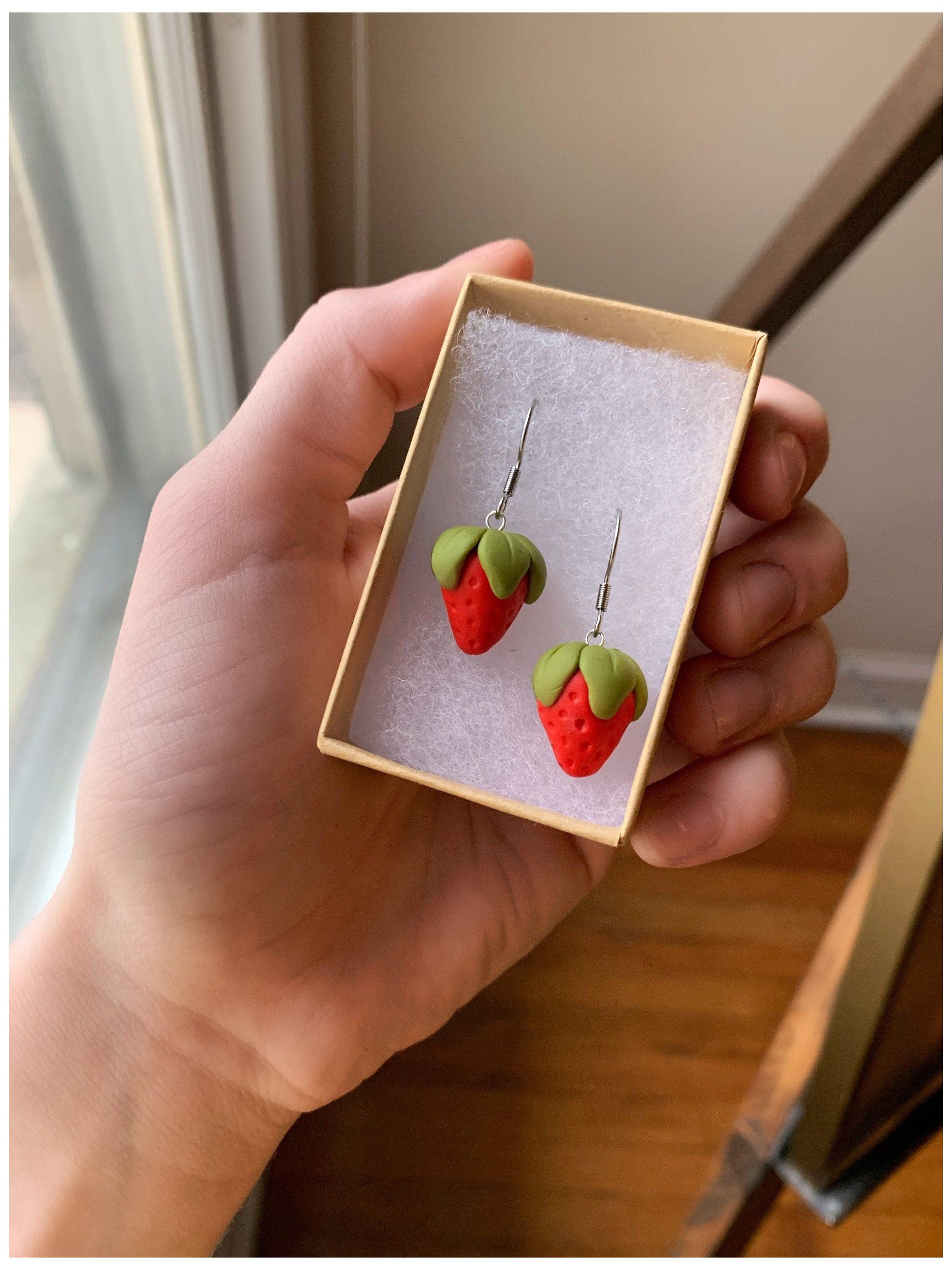 Strawberry Earrings Polymer Clay Earring