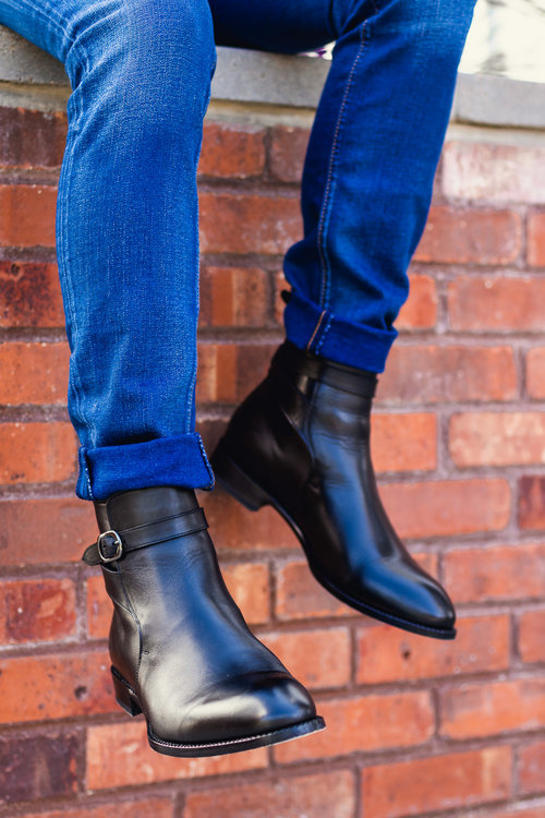 Jodhpur boots with denim jeans