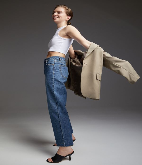 H&M Wide High Ankle Jeans